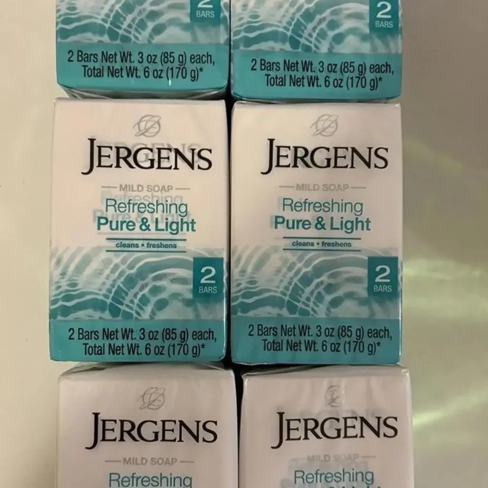 Jergens Mild Soap, Refreshing Pure And Light. 6 Pack, 12 Bars 3 Oz ea. New